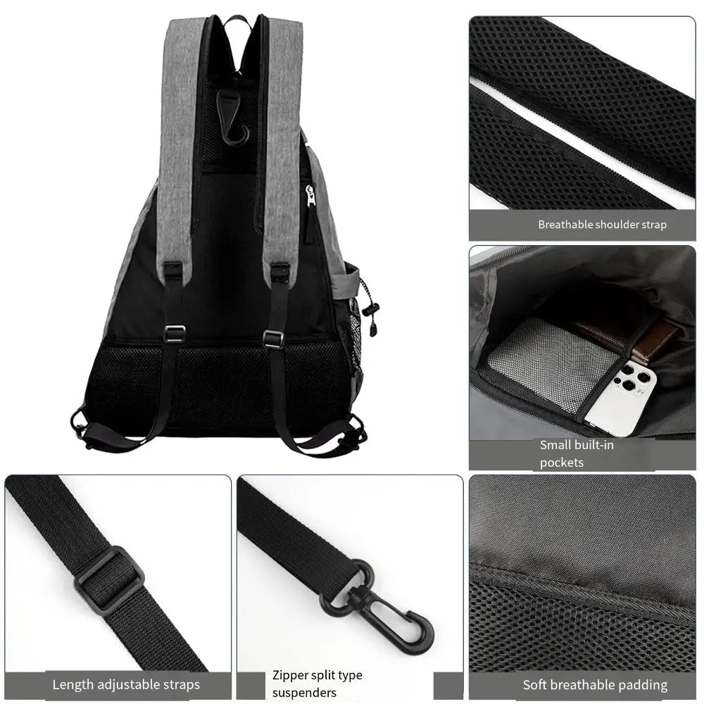 Lightweight Pickleball Backpack with Water Bottle Holder Multifunctional Tennis Bag Adjustable Phone Pocket Sports Backpacks