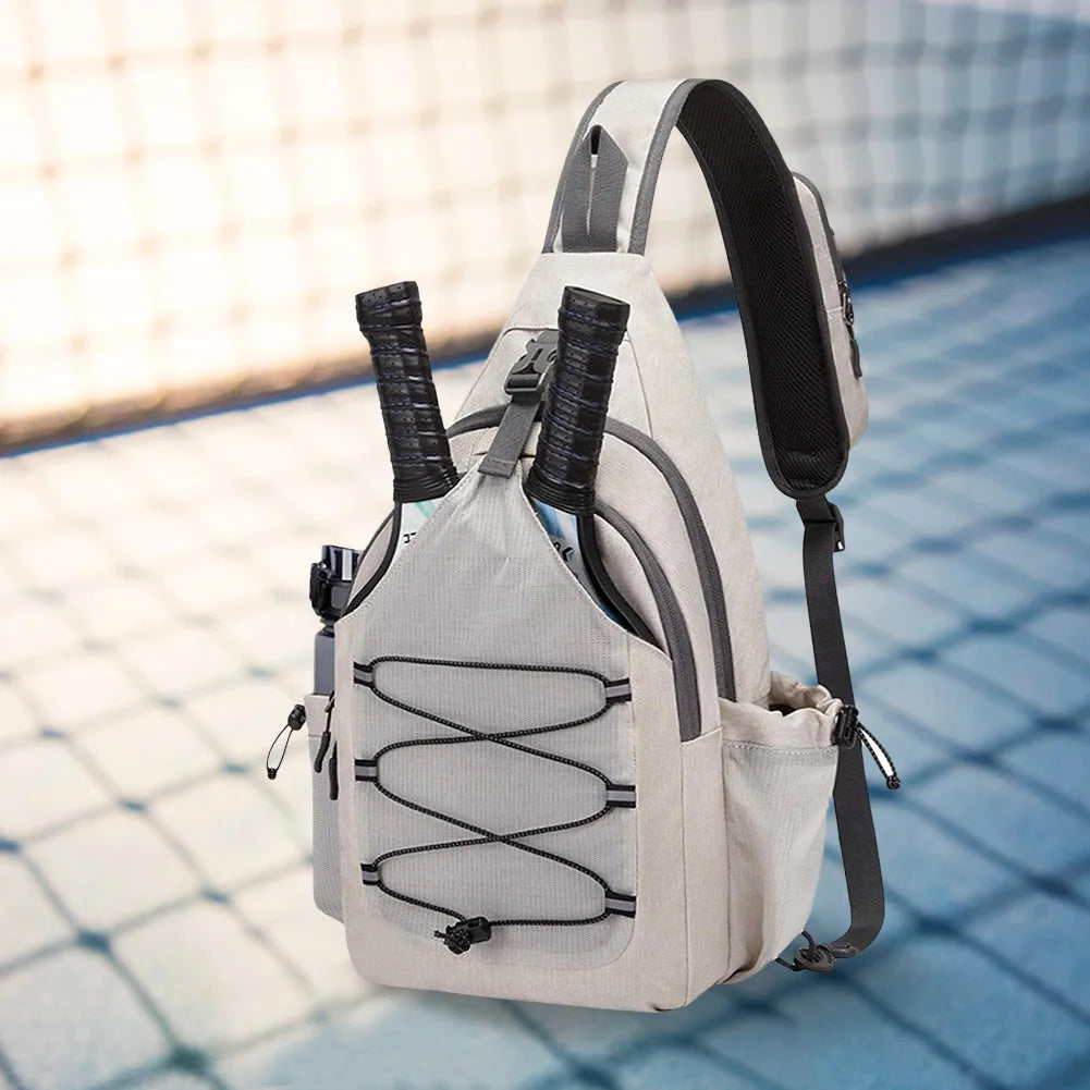 Pickleball Bag Large Capacity Crossbody Sling Bag Pickleball Paddle Bag for Men and Women