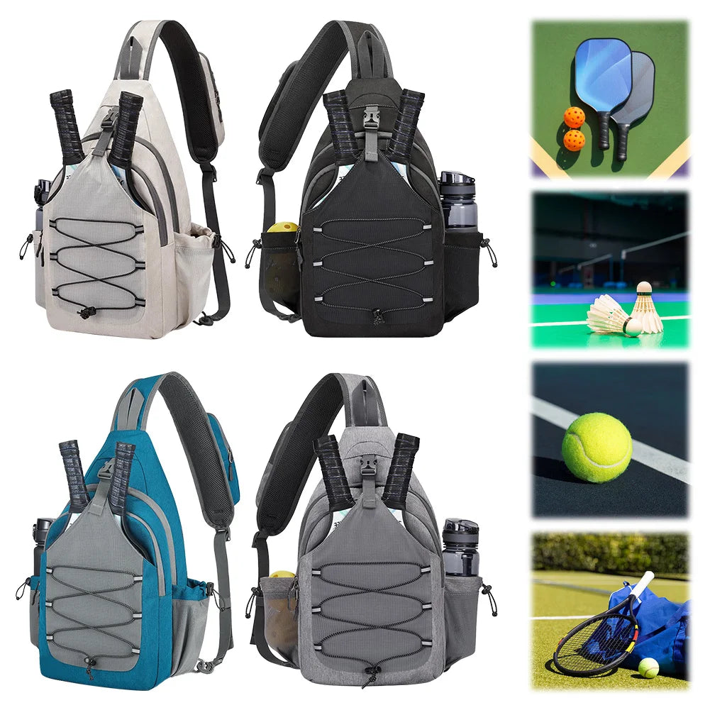 Pickleball Bag Large Capacity Crossbody Sling Bag Pickleball Paddle Bag for Men and Women