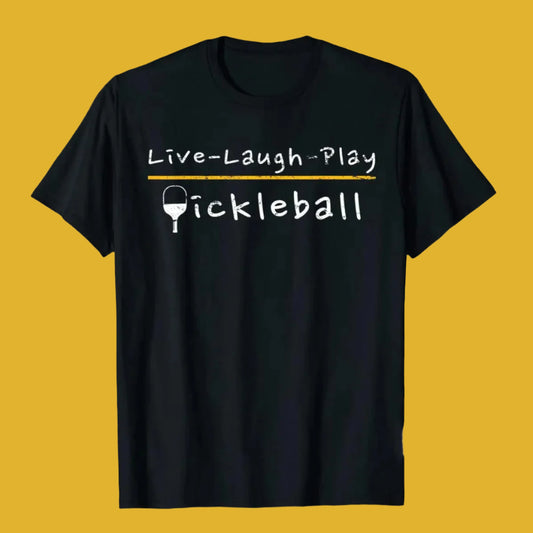Live Laugh Play Pickleball Shirt Pickleball Gift Geek Tops Shirt Cotton Male Top T-Shirts Novelty Wholesale Streetwear 50738